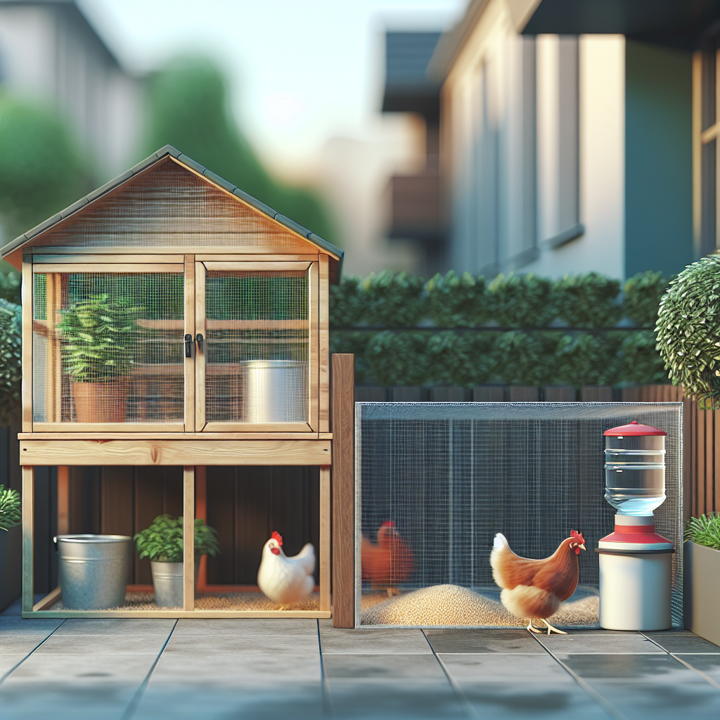 Poulailler urbain discret avec deux poules