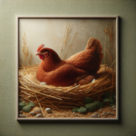 Poule couvant sans coq dans un nid protégé