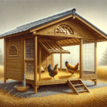 Poulailler sec avec ventilation et litière propre en hiver