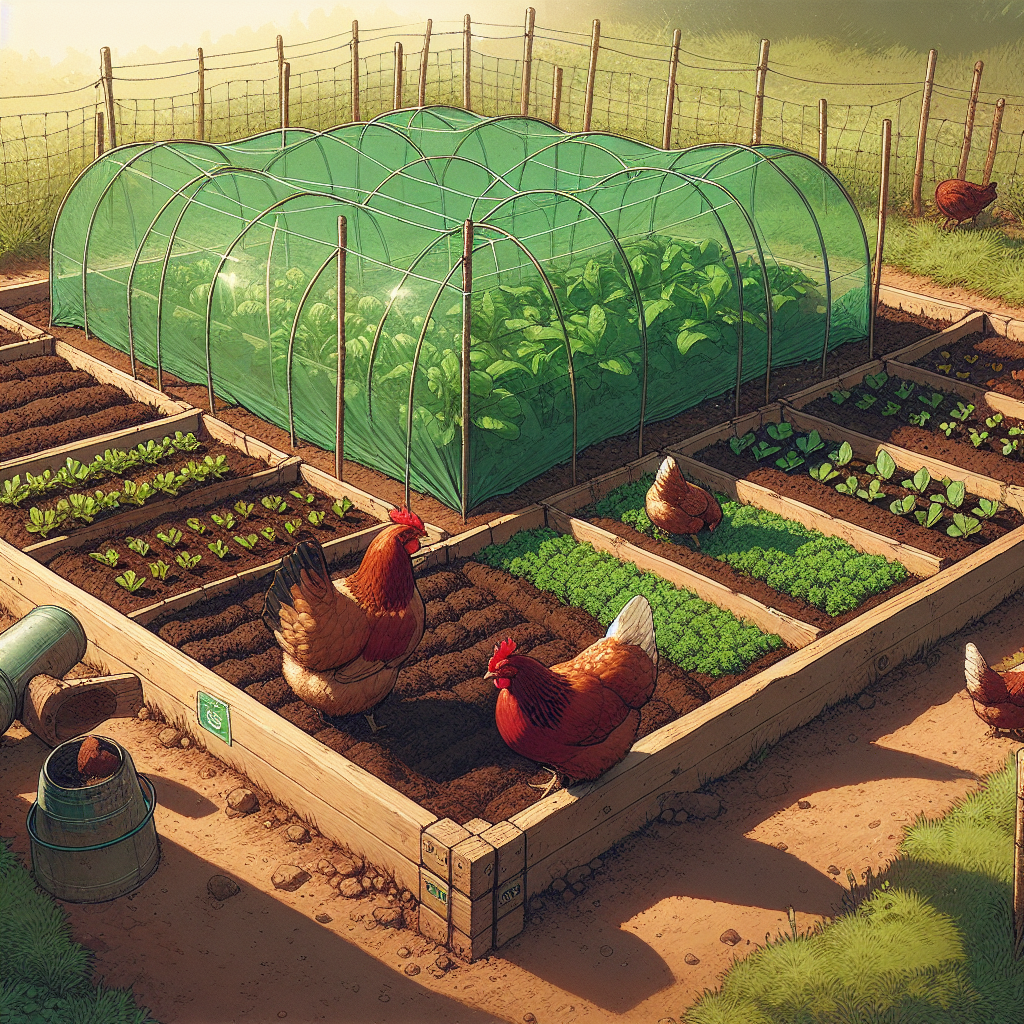 Poules au potager, rotations et protections intelligentes