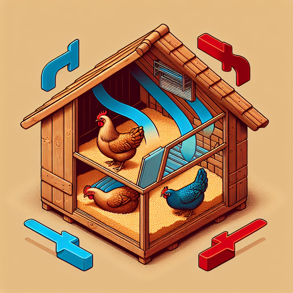 Ventilation idéale du poulailler, entrée basse sortie haute