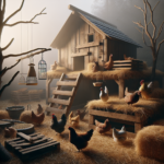 Poule soumise au perchoir, signes de hiérarchie visibles