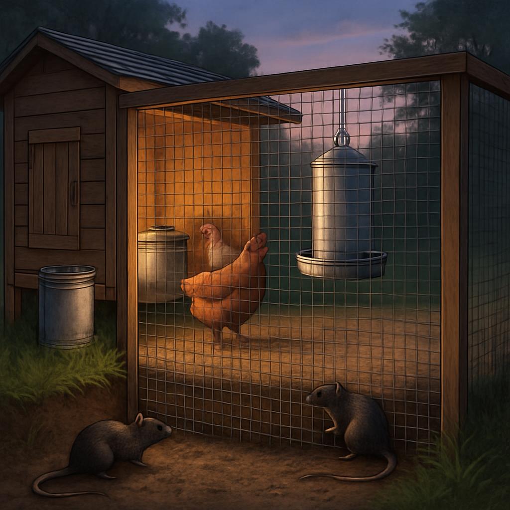 Poulailler sécurisé, rats tenus à distance